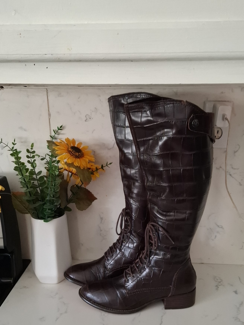 Donald J Pliner Women's Tall Lace-Up Riding Boots - Dark Brown